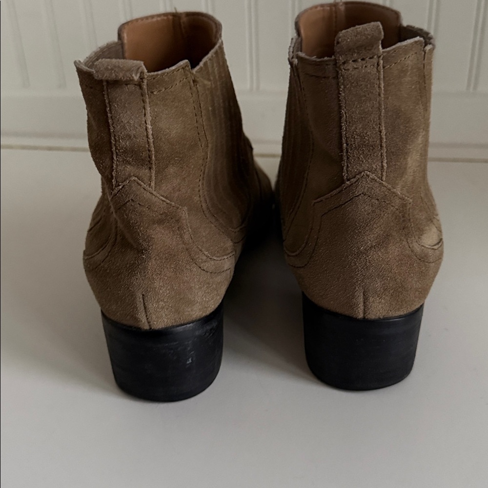 Marc Fisher Womens The Yohani Suede Western Chelsea Boot Pointed Toe - Picture 6 of 8